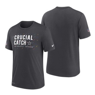 Dallas Cowboys Charcoal 2021 NFL Crucial Catch Performance T-Shirt