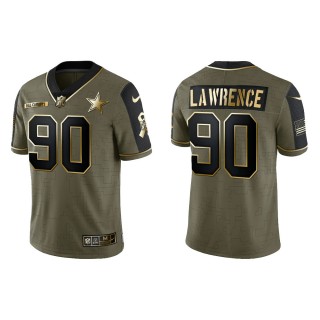 2021 Salute To Service Men's Cowboys Demarcus Lawrence Olive Gold Limited Jersey