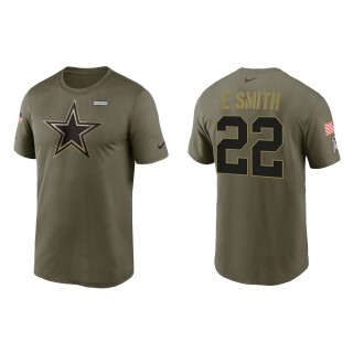 2021 Salute To Service Men's Cowboys Emmitt Smith Olive Legend Performance T-Shirt
