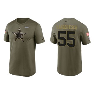 2021 Salute To Service Men's Cowboys Leighton Vander Esch Olive Legend Performance T-Shirt