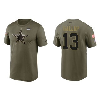 2021 Salute To Service Men's Cowboys Michael Gallup Olive Legend Performance T-Shirt