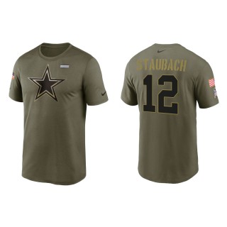 2021 Salute To Service Men's Cowboys Roger Staubach Olive Legend Performance T-Shirt