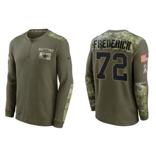 2021 Salute To Service Men's Cowboys Travis Frederick Olive Henley Long Sleeve Thermal Top