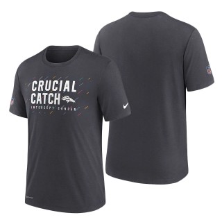 Broncos Charcoal 2021 NFL Crucial Catch Performance T-Shirt