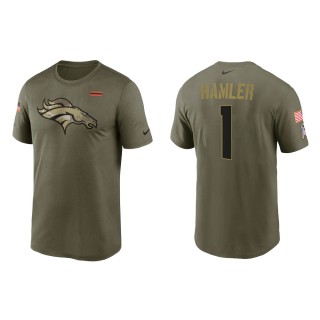 2021 Salute To Service Men's Broncos K.J. Hamler Olive Legend Performance T-Shirt