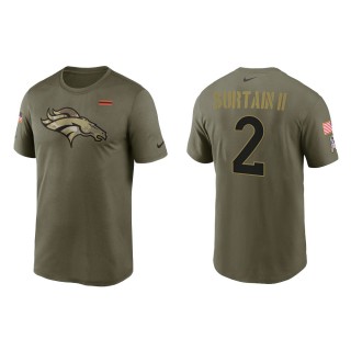 2021 Salute To Service Men's Broncos Patrick Surtain II Olive Legend Performance T-Shirt