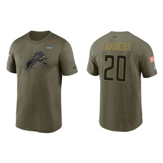 2021 Salute To Service Men's Lions Barry Sanders Olive Legend Performance T-Shirt