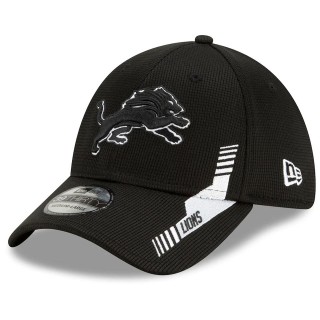 Detroit Lions Black 2021 NFL Sideline Home 39THIRTY Hat