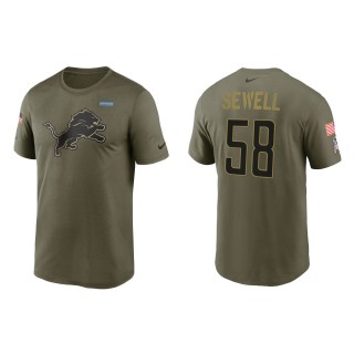 2021 Salute To Service Men's Lions Penei Sewell Olive Legend Performance T-Shirt