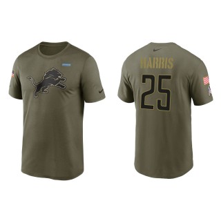 2021 Salute To Service Men's Lions Will Harris Olive Legend Performance T-Shirt