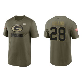 2021 Salute To Service Men's Packers A.J. Dillon Olive Legend Performance T-Shirt