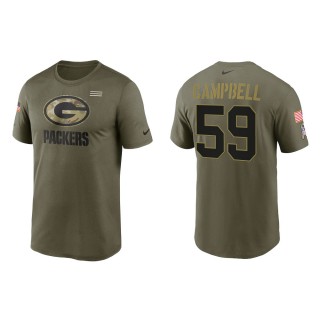 2021 Salute To Service Men's Packers De'Vondre Campbell Olive Legend Performance T-Shirt