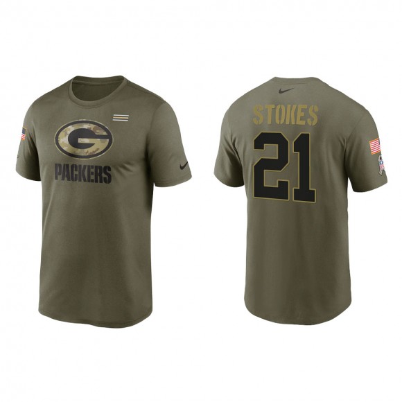 2021 Salute To Service Men's Packers Eric Stokes Olive Legend Performance T-Shirt