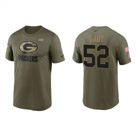 2021 Salute To Service Men's Packers Rashan Gary Olive Legend Performance T-Shirt