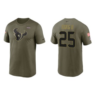 2021 Salute To Service Men's Texans Desmond King Olive Legend Performance T-Shirt