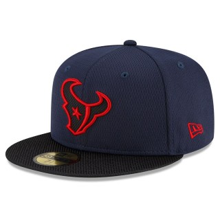 Houston Texans Navy Black 2021 NFL Sideline Road 59FIFTY Hat