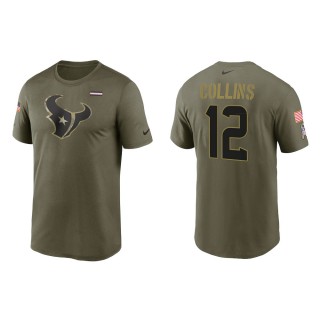 2021 Salute To Service Men's Texans Nico Collins Olive Legend Performance T-Shirt