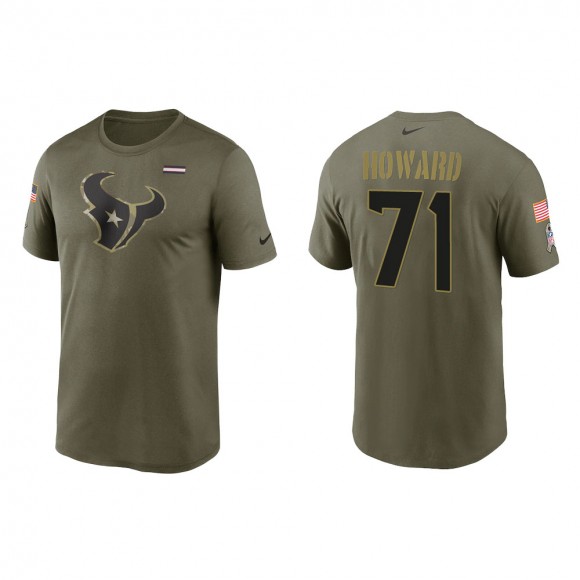 2021 Salute To Service Men's Texans Tytus Howard Olive Legend Performance T-Shirt