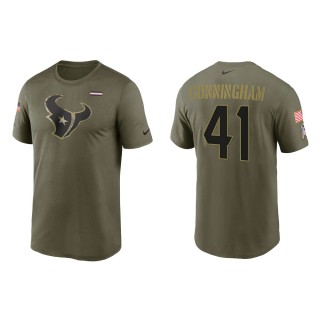 2021 Salute To Service Men's Texans Zach Cunningham Olive Legend Performance T-Shirt
