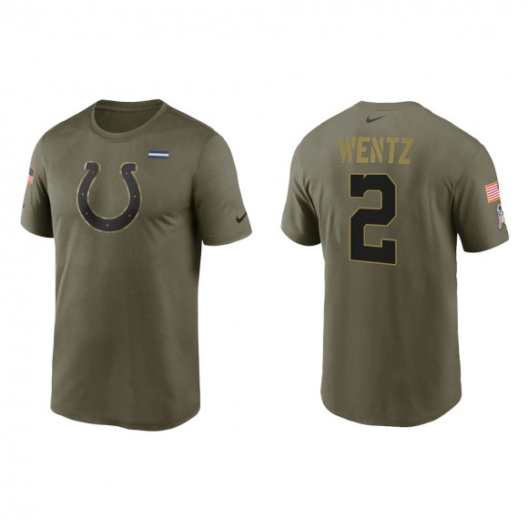 2021 Salute To Service Men's Colts Carson Wentz Olive Legend Performance T-Shirt
