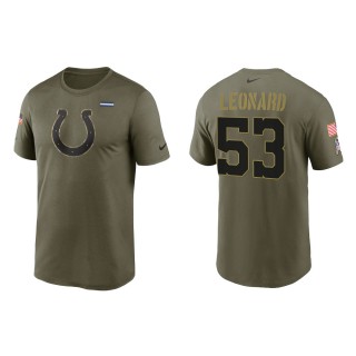 2021 Salute To Service Men's Colts Darius Leonard Olive Legend Performance T-Shirt
