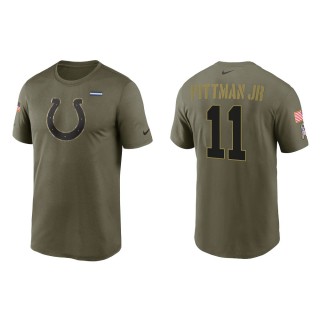 2021 Salute To Service Men's Colts Michael Pittman Jr. Olive Legend Performance T-Shirt