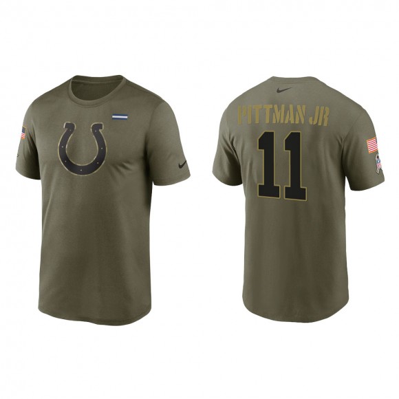 2021 Salute To Service Men's Colts Michael Pittman Jr. Olive Legend Performance T-Shirt
