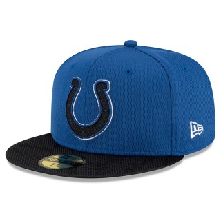 Indianapolis Colts Royal Black 2021 NFL Sideline Road 59FIFTY Hat