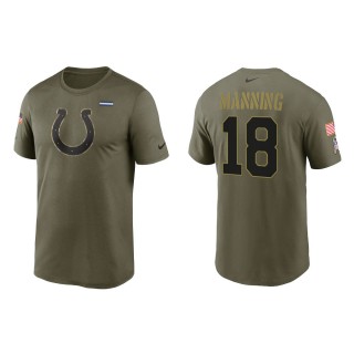 2021 Salute To Service Men's Colts Peyton Manning Olive Legend Performance T-Shirt