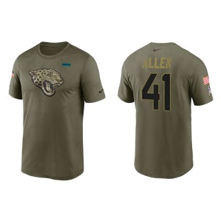 2021 Salute To Service Men's Jaguars Josh Allen Olive Legend Performance T-Shirt