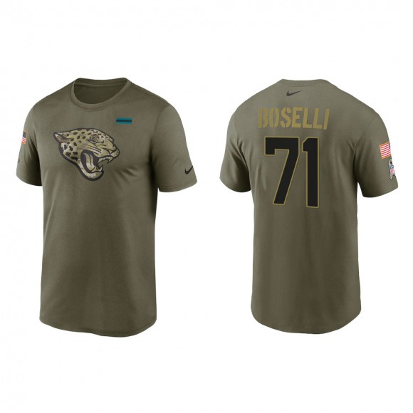 2021 Salute To Service Men's Jaguars Tony Boselli Olive Legend Performance T-Shirt