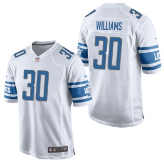 Men's Detroit Lions Jamaal Williams White Game Jersey
