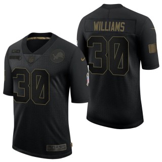 Men's Detroit Lions Jamaal Williams Black Salute to Service Jersey