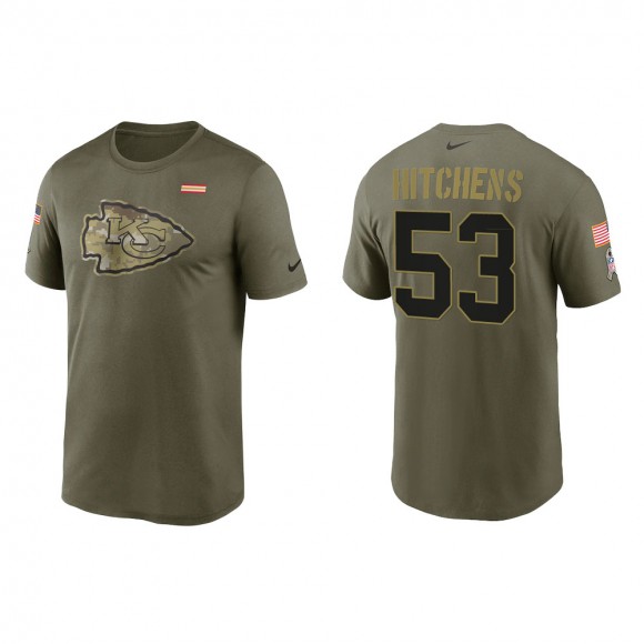 2021 Salute To Service Men's Chiefs Anthony Hitchens Olive Legend Performance T-Shirt