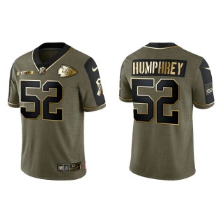 2021 Salute To Service Men's Chiefs Creed Humphrey Olive Gold Limited Jersey