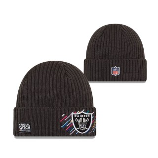 Raiders Charcoal 2021 NFL Crucial Catch Knit Hat
