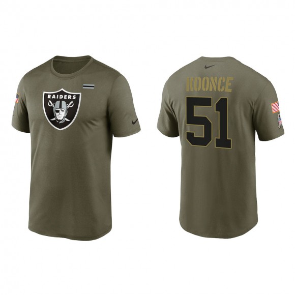 2021 Salute To Service Men's Raiders Malcolm Koonce Olive Legend Performance T-Shirt