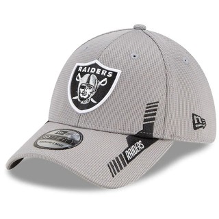 Las Vegas Raiders Gray 2021 NFL Sideline Home 39THIRTY Hat