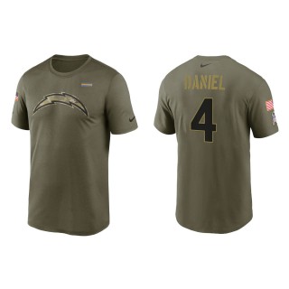 2021 Salute To Service Men's Chargers Chase Daniel Olive Legend Performance T-Shirt
