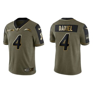 2021 Salute To Service Men's Chargers Chase Daniel Olive Gold Limited Jersey