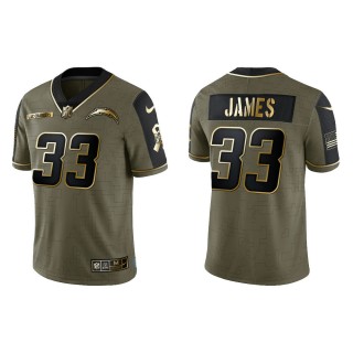 2021 Salute To Service Men's Chargers Derwin James Olive Gold Limited Jersey