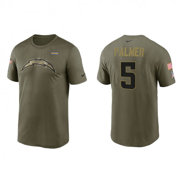 2021 Salute To Service Men's Chargers Josh Palmer Olive Legend Performance T-Shirt