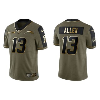 2021 Salute To Service Men's Chargers Keenan Allen Olive Gold Limited Jersey
