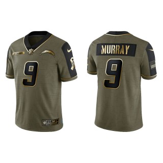 2021 Salute To Service Men's Chargers Kenneth Murray Olive Gold Limited Jersey