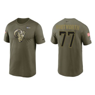 2021 Salute To Service Men's Rams Andrew Whitworth Olive Legend Performance T-Shirt