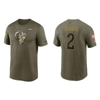 2021 Salute To Service Men's Rams Robert Woods Olive Legend Performance T-Shirt
