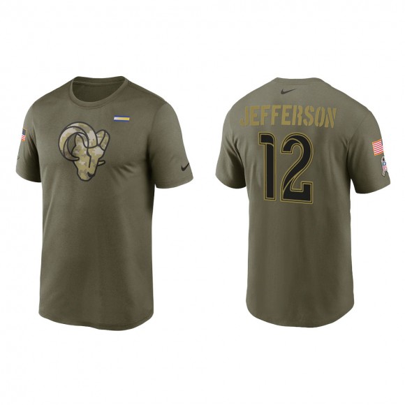 2021 Salute To Service Men's Rams Van Jefferson Olive Legend Performance T-Shirt