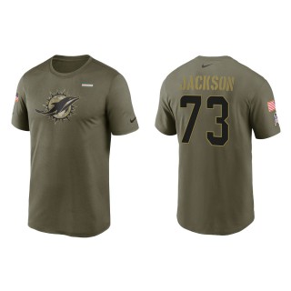 2021 Salute To Service Men's Dolphins Austin Jackson Olive Legend Performance T-Shirt