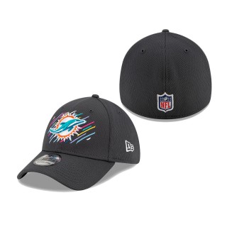 Dolphins Charcoal 2021 NFL Crucial Catch 39THIRTY Flex Hat