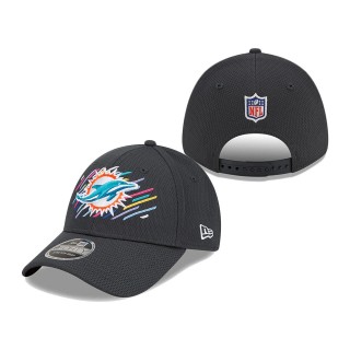 Dolphins Charcoal 2021 NFL Crucial Catch 9FORTY Adjustable Hat
